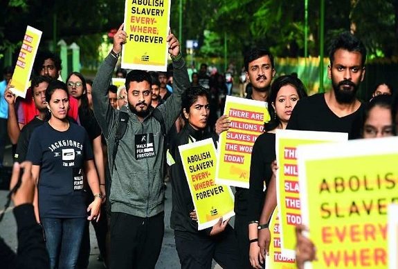 Bengalureans participate in the world’s largest walk against slavery