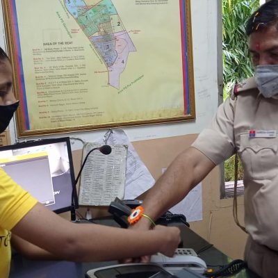 Rakhi with police under Bal Mitra Mandal programme